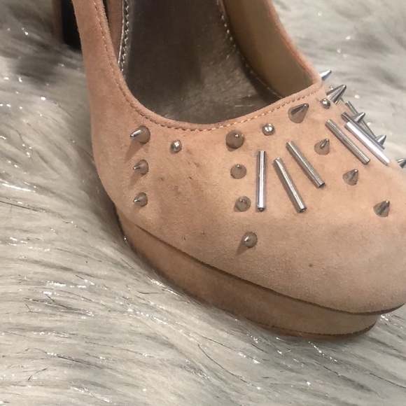 RACHEL Rachel Roy Suede Platform Studded Heels - Picture 5 of 8